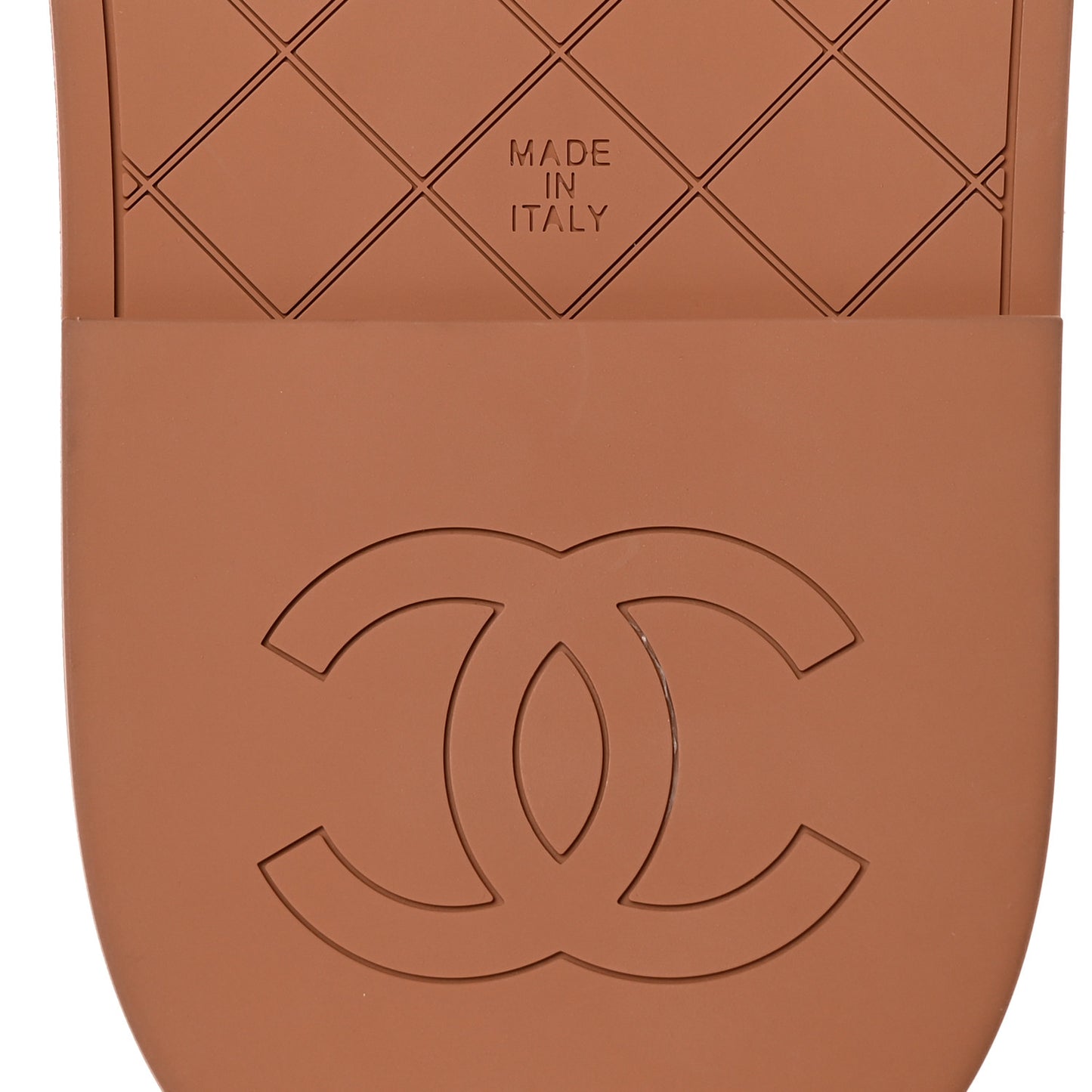 Lambskin Quilted CC Mules Sandals 38 Brown
