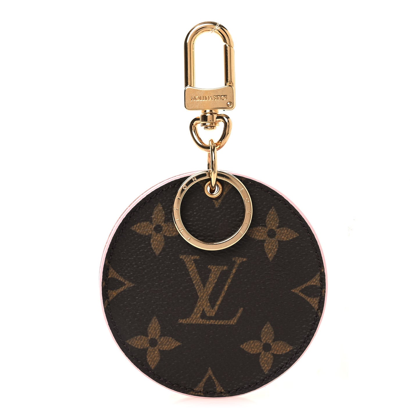 Monogram LV Mirror Bag Charm Key Holder Rose Ballerine
