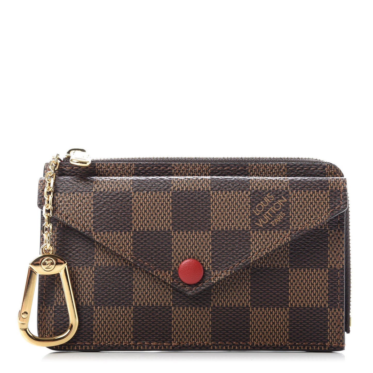 Damier Ebene Recto Verso Card Holder Red
