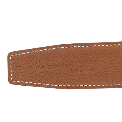 Hermes Box Togo 32mm Au Carre H Belt 95 Black Gold 5 of 7