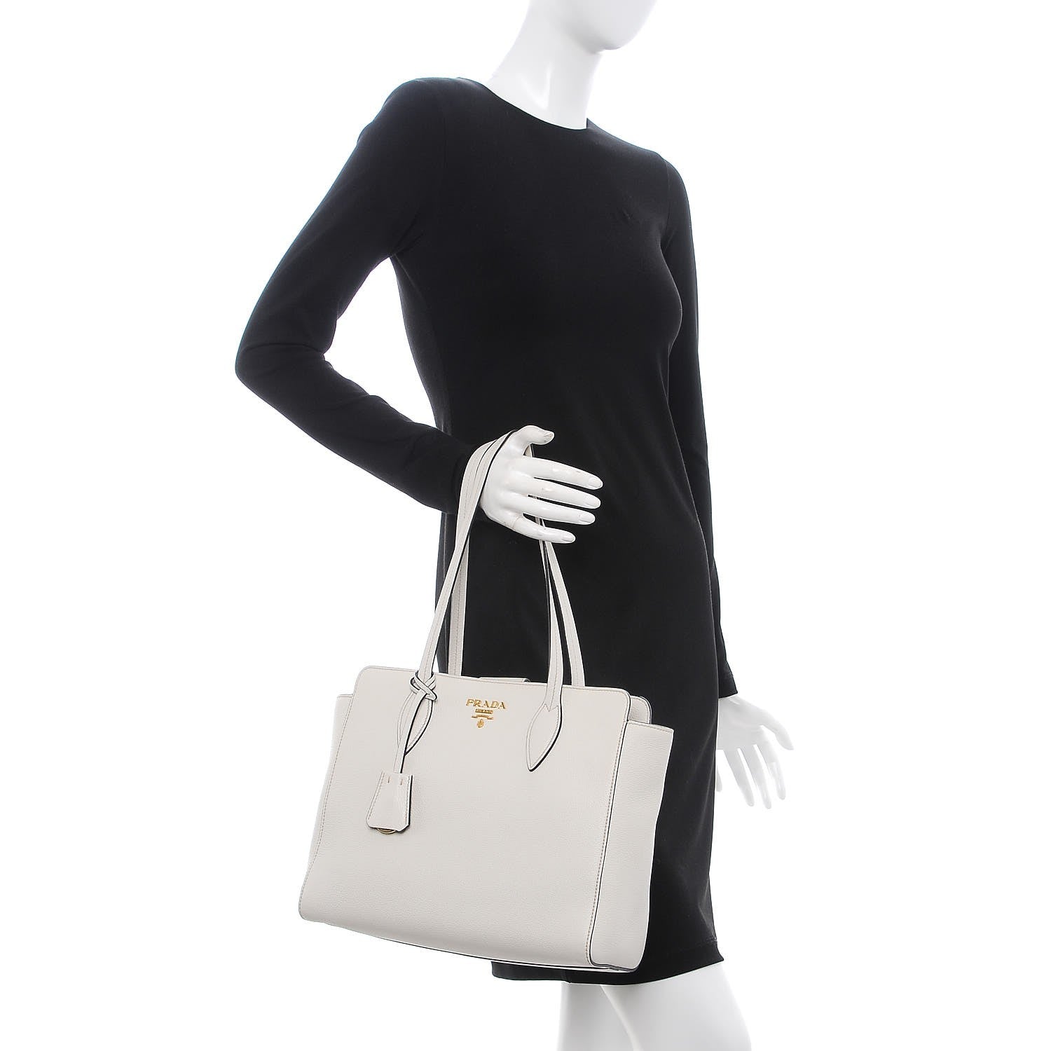 Prada Vitello Daino Shopping Tote Talco 2 of 8