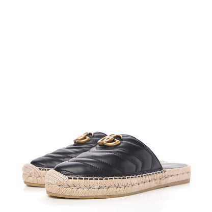 Gucci Nappa Matelasse GG Marmont Espadrille Slippers 37 Black 3 of 10