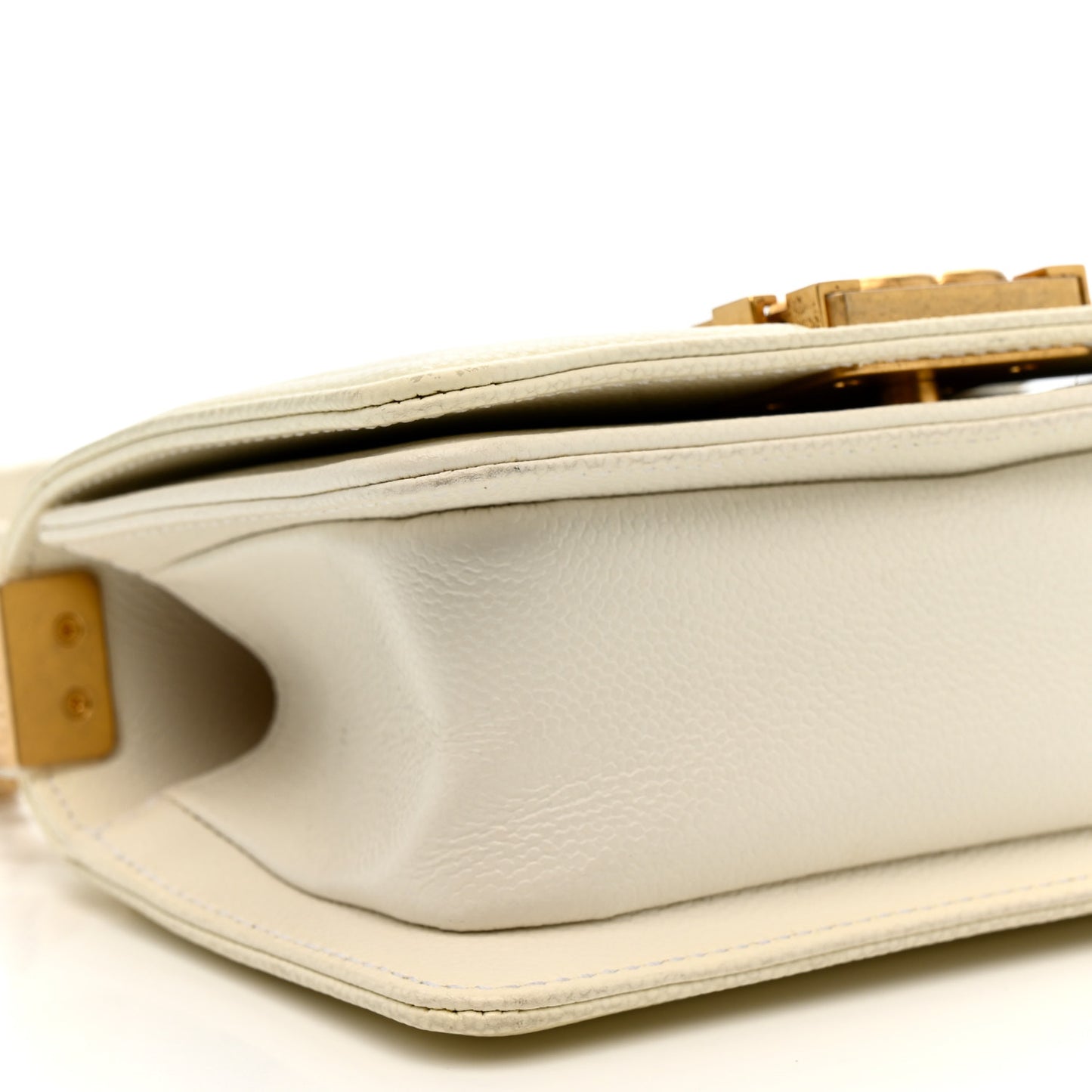 Caviar Quilted Mini Boy Flap White