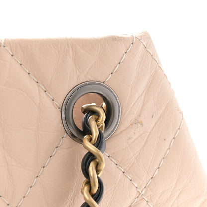 Chanel Aged Calfskin Quilted Small Gabrielle Backpack Beige Black 12 of 13