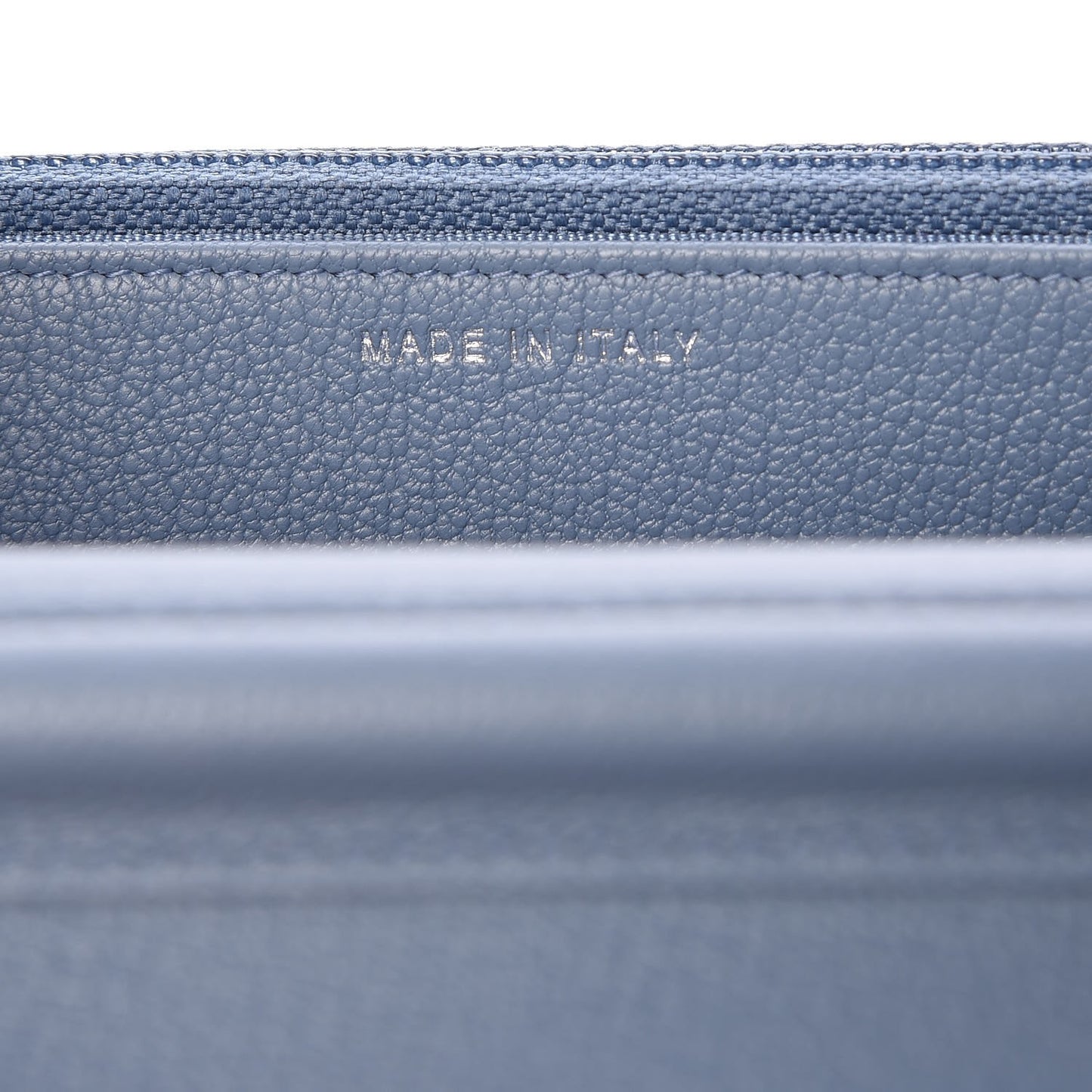 Patent Goatskin Quilted Gabrielle Wallet On Chain WOC Blue