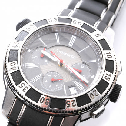 Tiffany Stainless Steel Rubber 42mm Mark T-57 Chronograph Automatic Watch Black 3 of 5