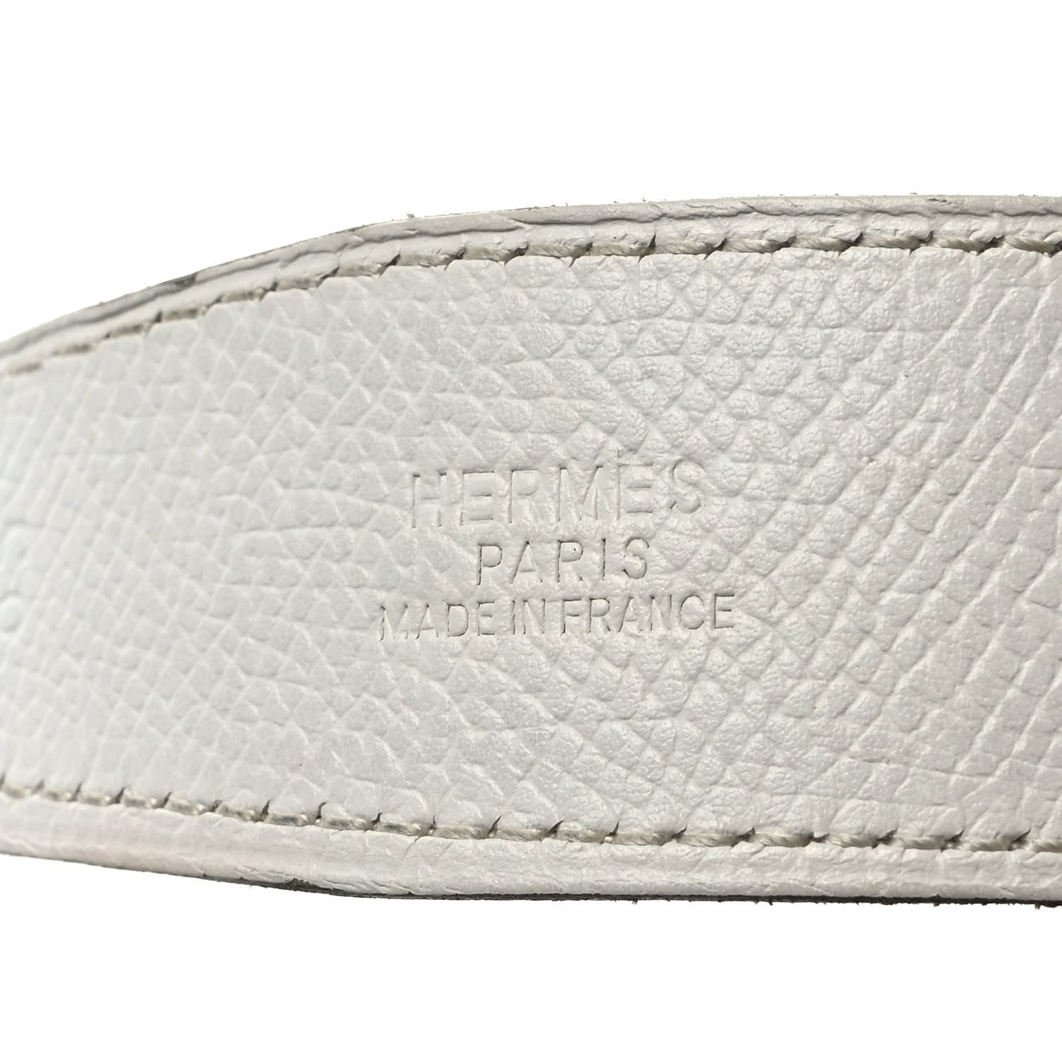 Hermes Box Togo 32mm H Belt 85 White Blue Jean 3 of 5