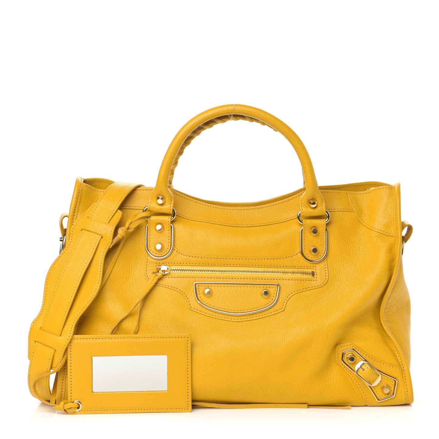 Chevre Silver Metallic Edge Hardware City Jaune Epi