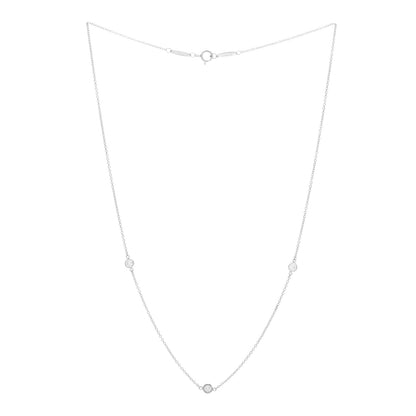 Tiffany Platinum Diamond .30ctw Elsa Peretti Diamonds by the Yard 3 Station Necklace 3 of 5