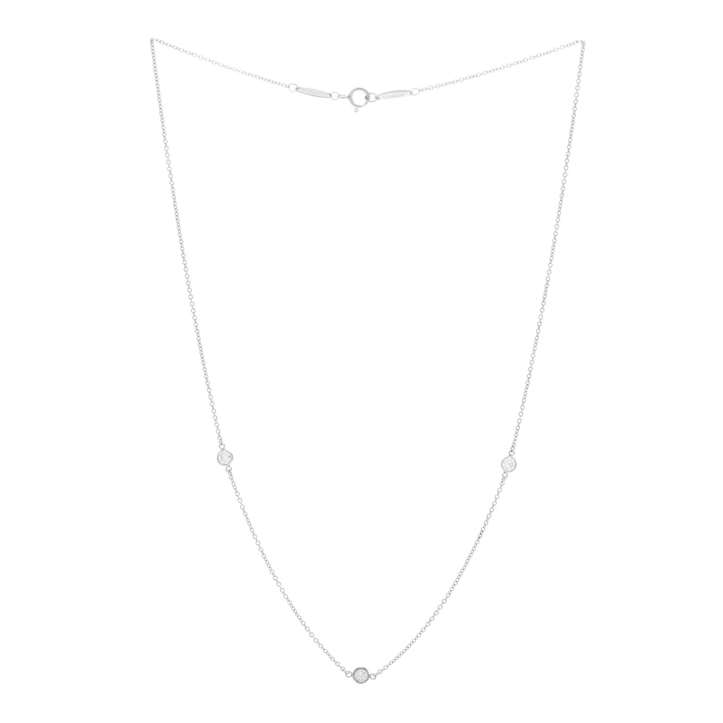 Platinum Diamond .30ctw Elsa Peretti Diamonds by the Yard 3 Station Necklace