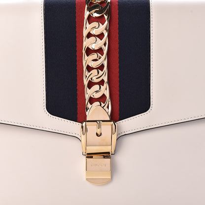 Gucci Calfskin Maxi Sylvie Top Handle Bag White 10 of 10