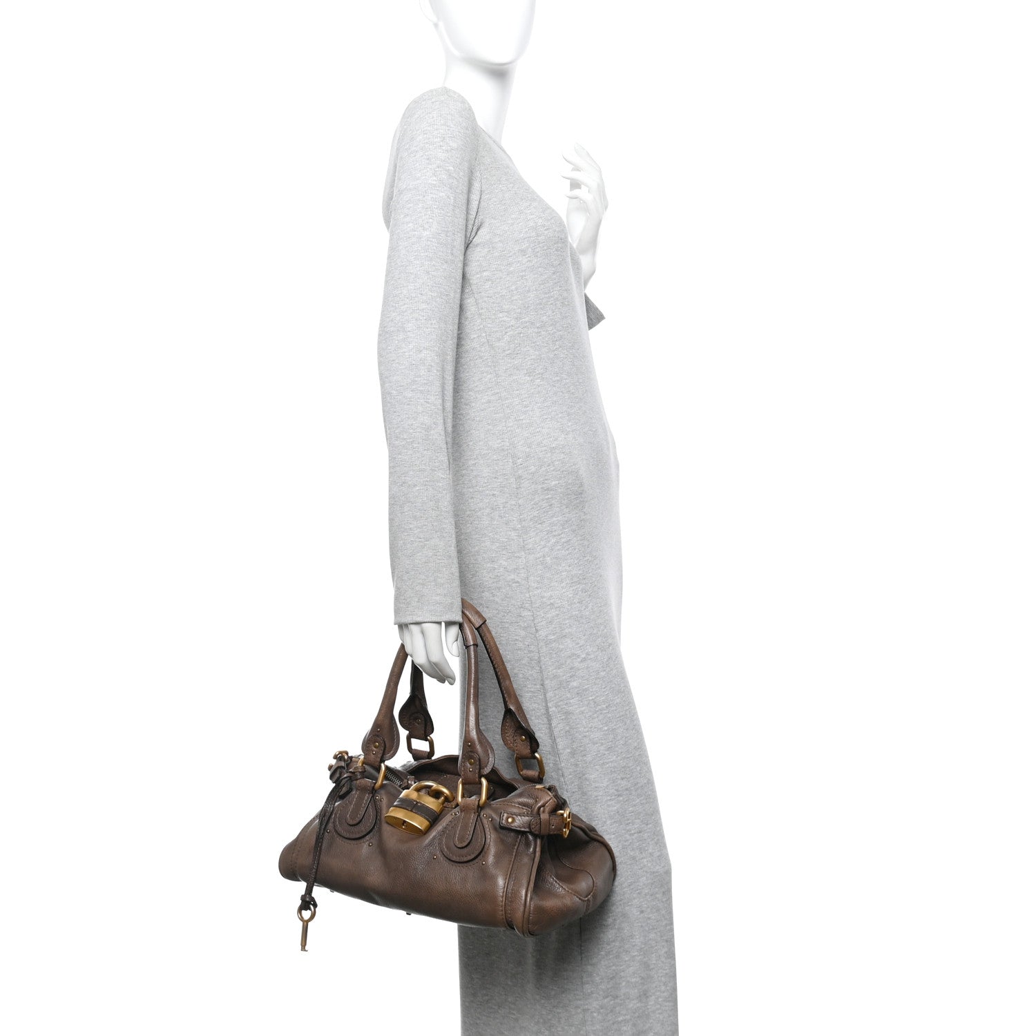 Chloe Calfskin Medium Paddington Satchel Chocolate 2 of 14