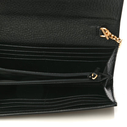 Gucci Dollar Calfskin GG Supreme Monogram Petite GG Marmont Wallet Chain Bag Black Beige Ebony 5 of 9