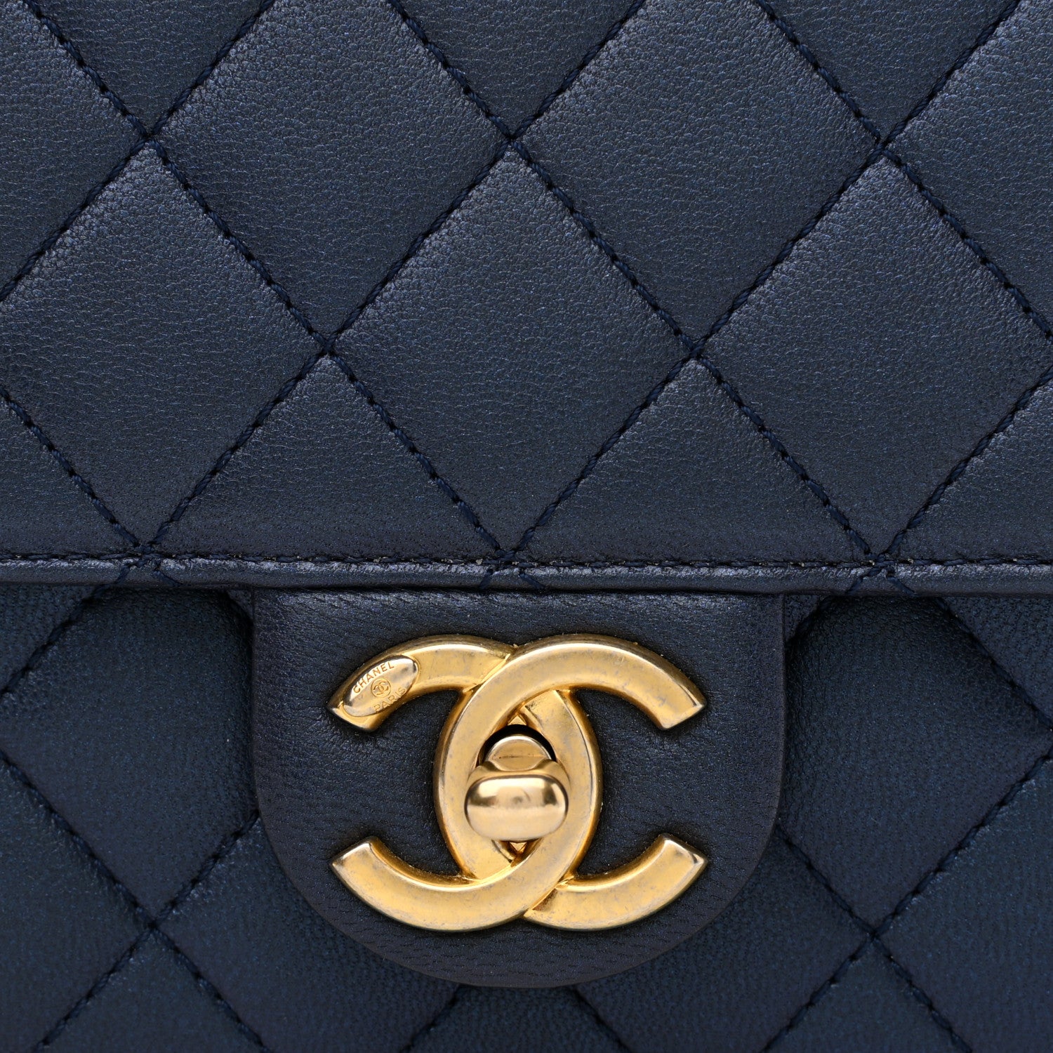 Chanel Iridescent Lambskin Quilted Small Chic Pearls Flap Blue 10 of 10