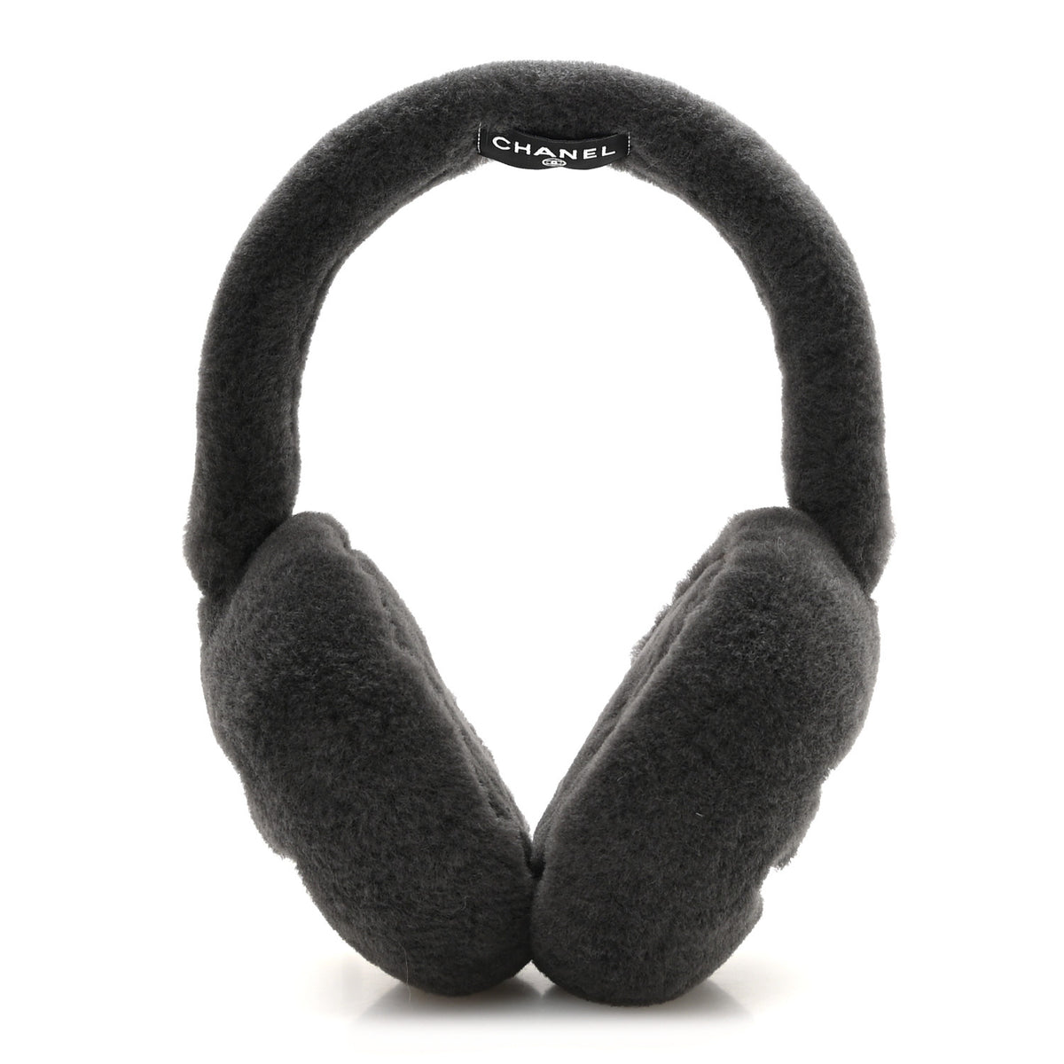 Chanel Shearling CC Ear Muffs Dark Grey 1 of 6