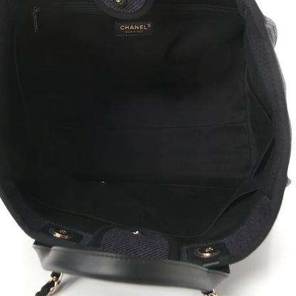 Chanel Mixed Fibers Calfskin Medium Deauville Tote Black 5 of 11