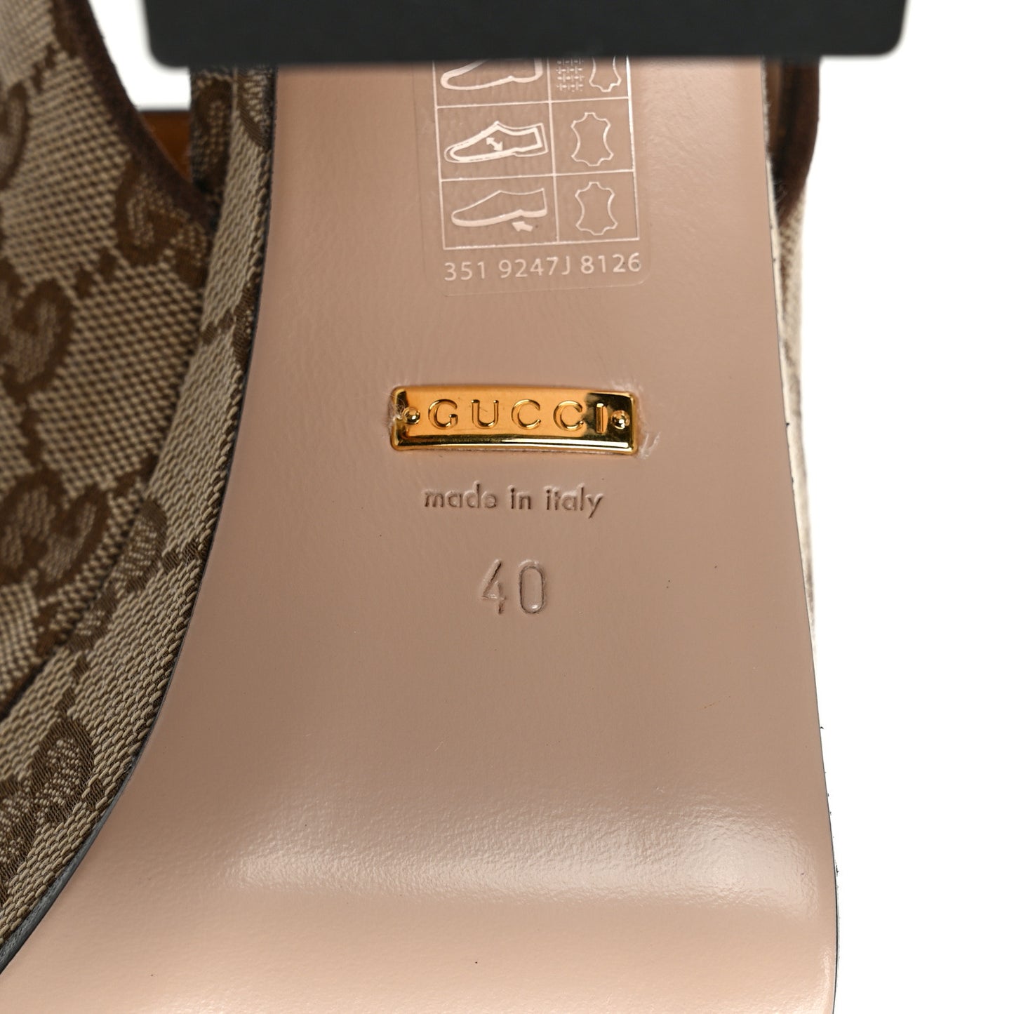 Monogram Kid Scamosciato Horsebit Platform 25/85mm Slingback Mules 40 Beige Ebony New Acero