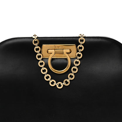 Salvatore Ferragamo Calfskin Diana Chain Shoulder Bag Black 8 of 10