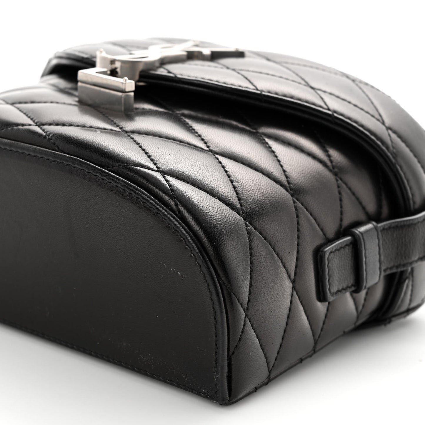 Lambskin Quilted Monogram June Box Bag Black