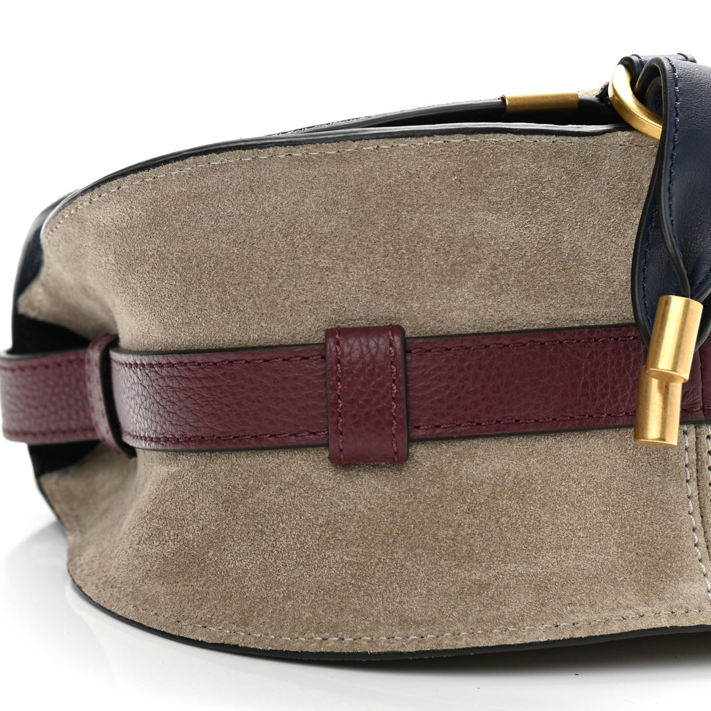 Suede Calfskin Mini Marcie Round Crossbody Bag Motty Grey Multicolor