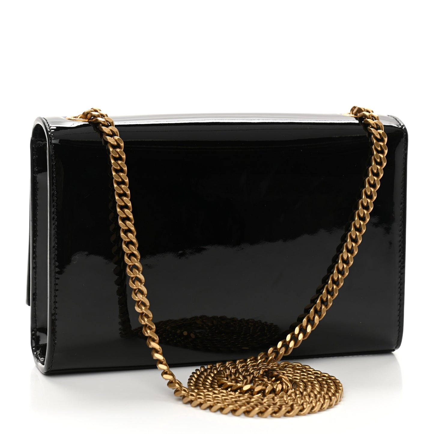 Patent Small Monogram Kate Satchel Black