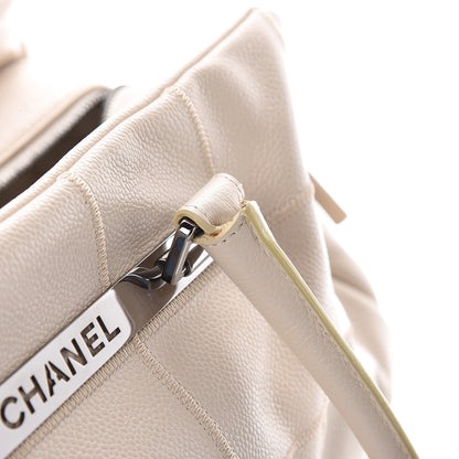 Chanel Caviar Square Stitched Large Tote Beige 9 of 16