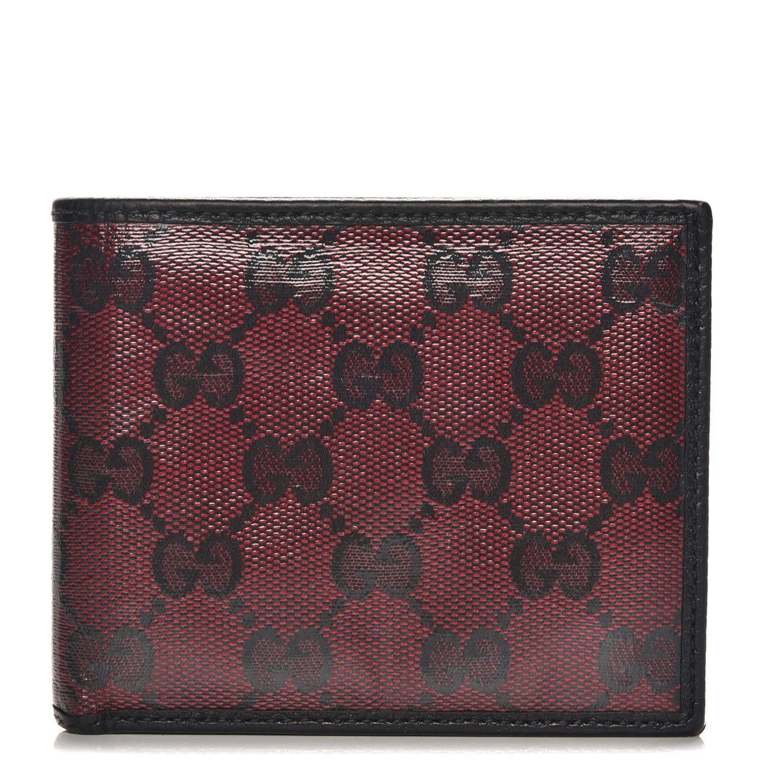 Gucci Crystal Monogram Dollar Calfskin Bi-Fold Wallet Light Cherry Black 1 of 9