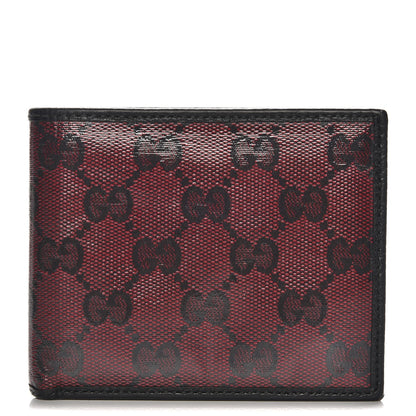 Gucci Crystal Monogram Dollar Calfskin Bi-Fold Wallet Light Cherry Black 1 of 9