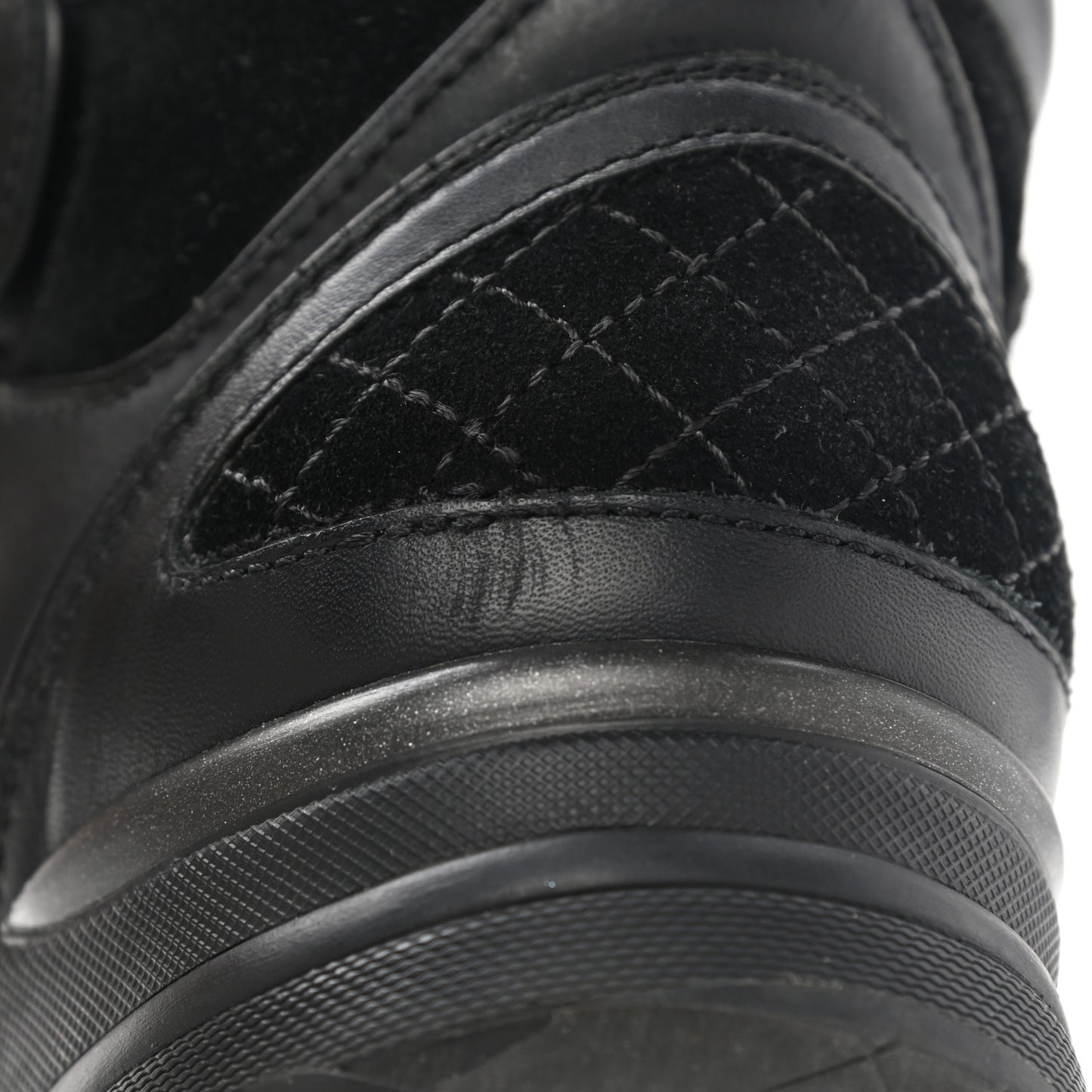 Suede Calfskin High Top CC Sneakers 37 Black