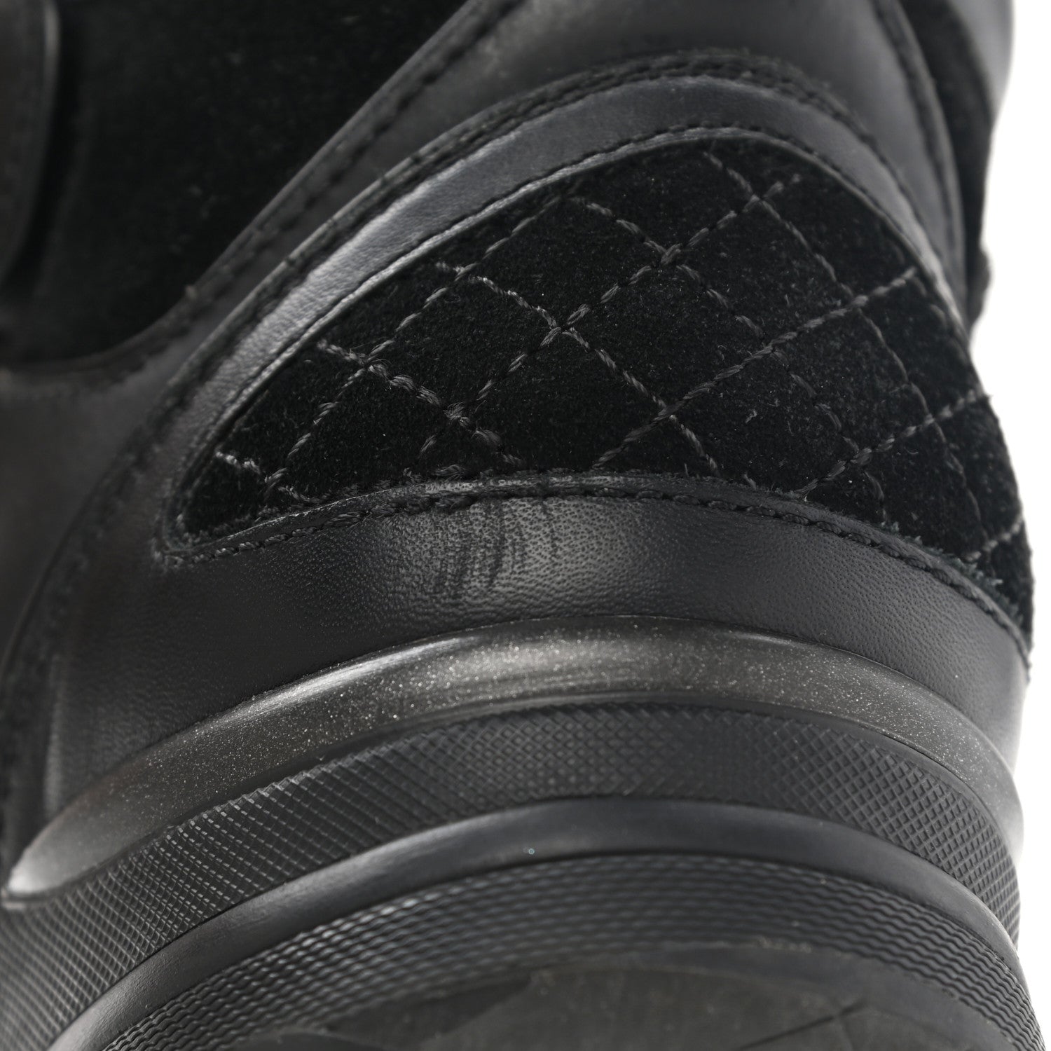 Chanel Suede Calfskin High Top CC Sneakers 37 Black 8 of 10