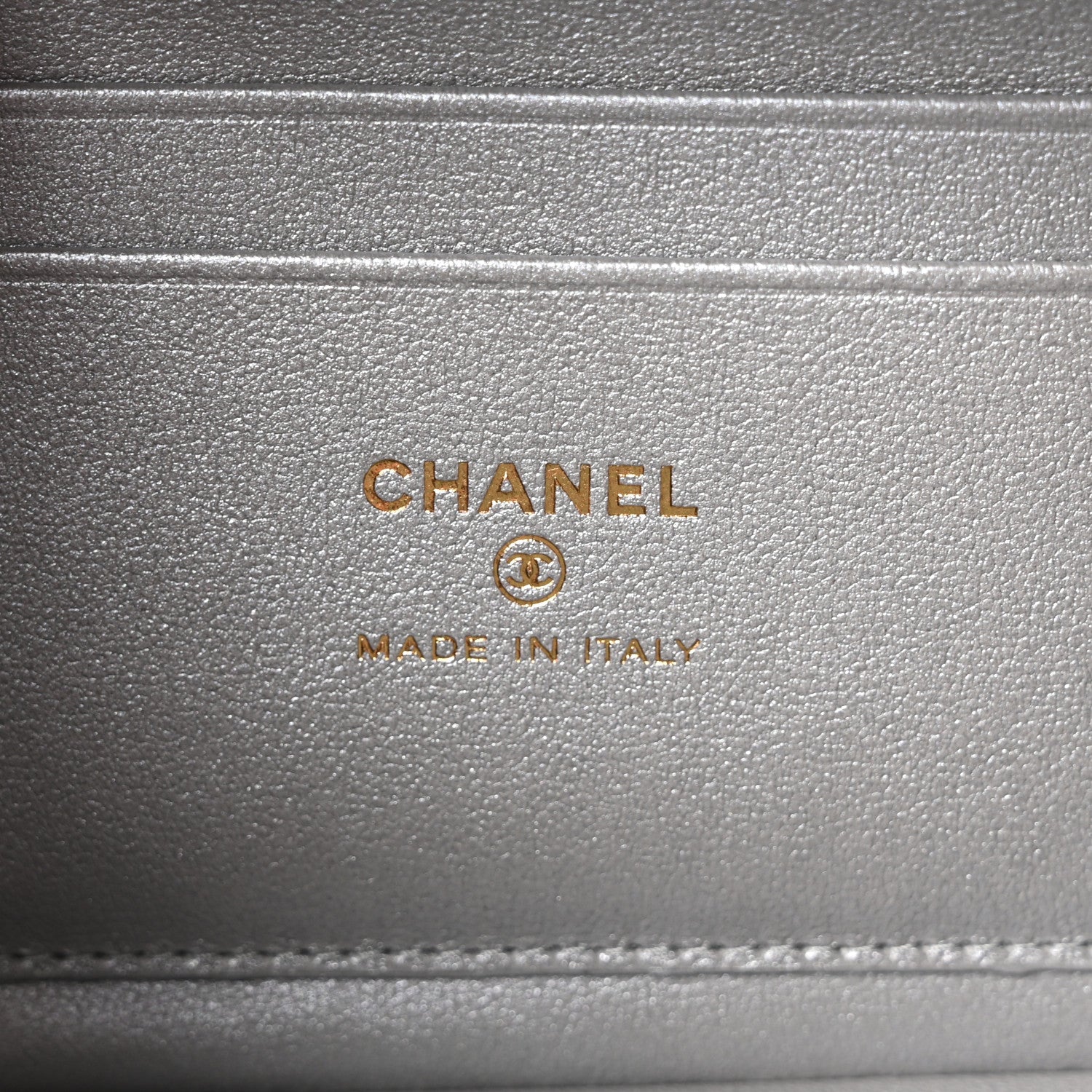 Chanel Lizard Embossed Top Handle Slim Vanity With Chain Silver 6 of 10