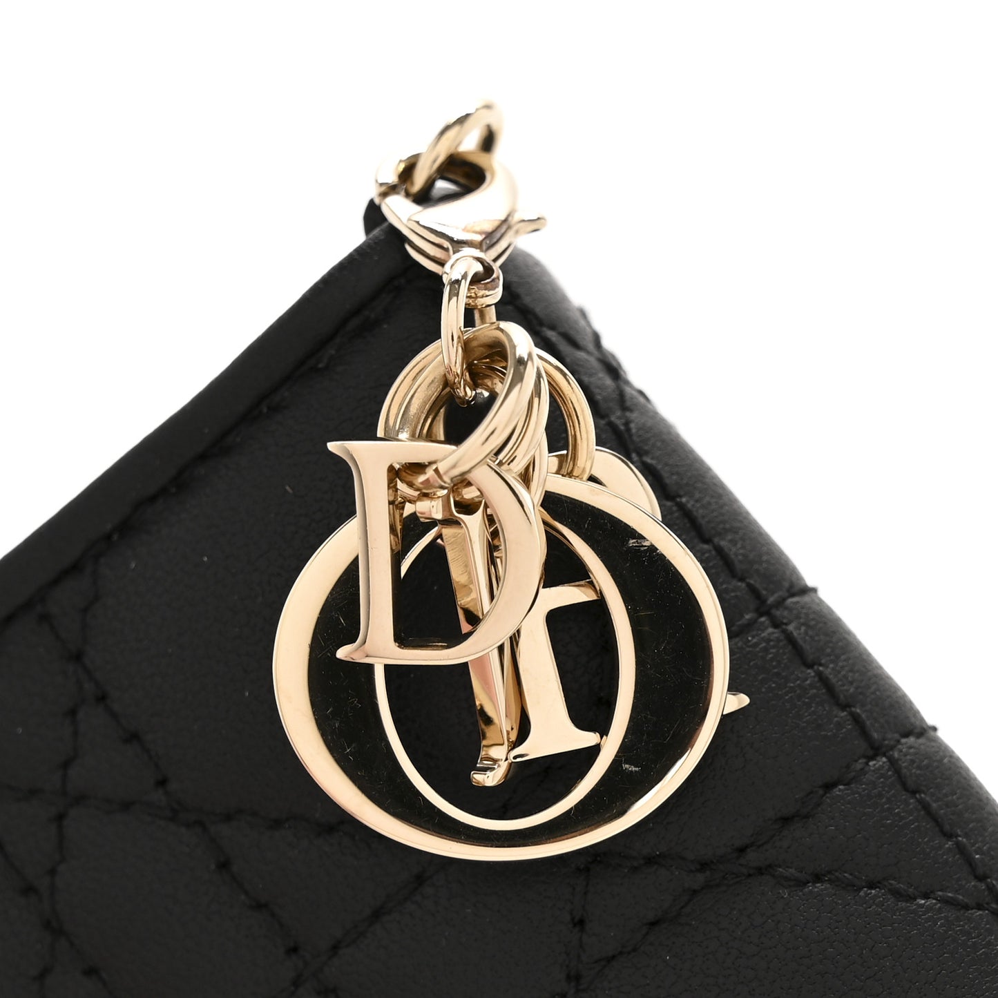 Lambskin Cannage Mini Lady Dior Wallet Black