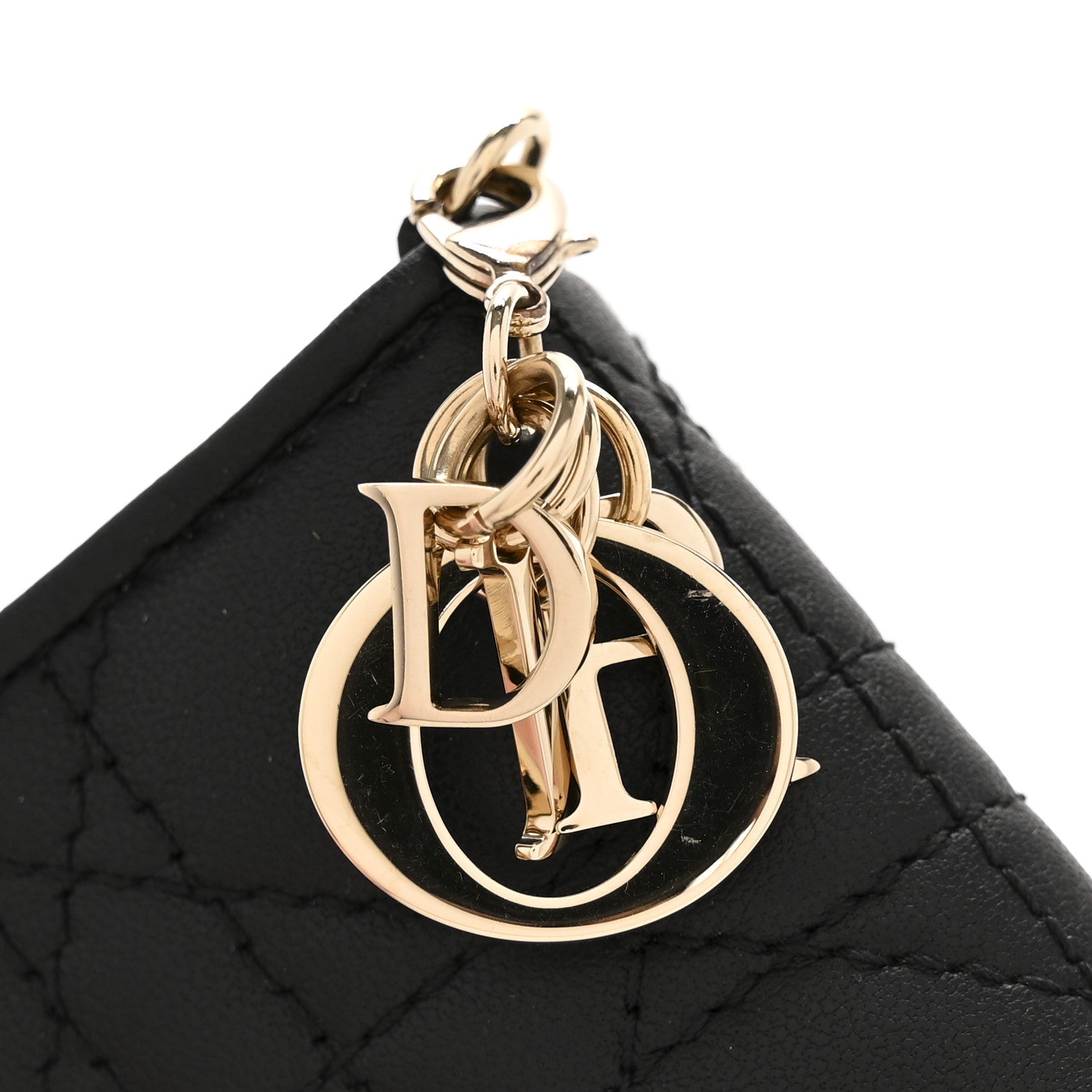 Christian Dior Lambskin Cannage Mini Lady Dior Wallet Black 8 of 9