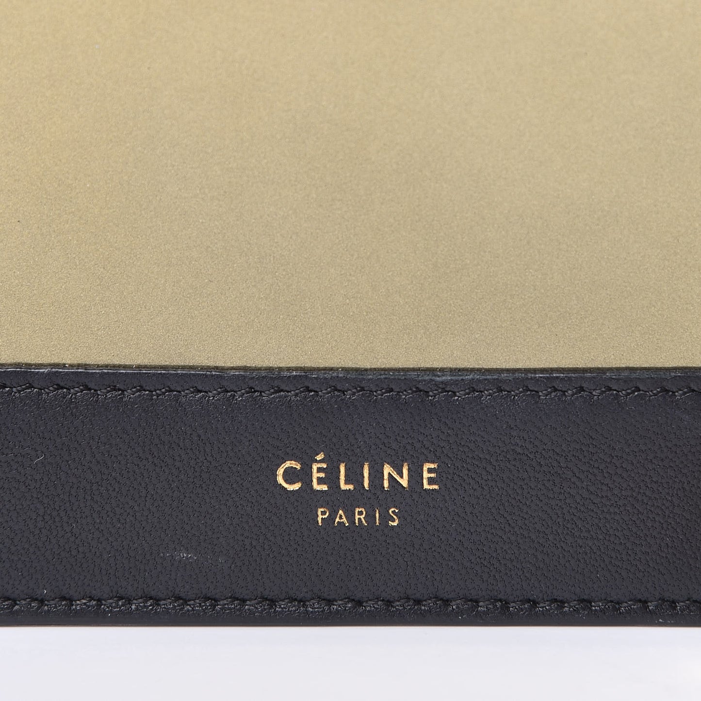 Smooth Lambskin Metallic Frame Coin Card Purse Black Gold
