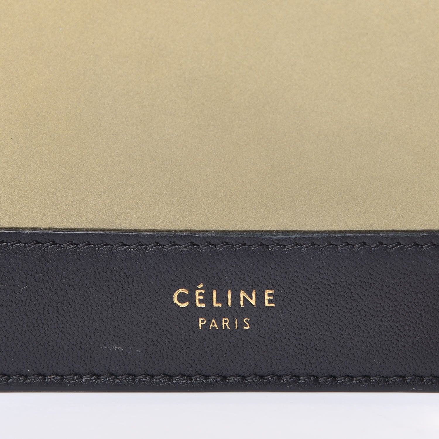 Celine Smooth Lambskin Metallic Frame Coin Card Purse Black Gold 7 of 7