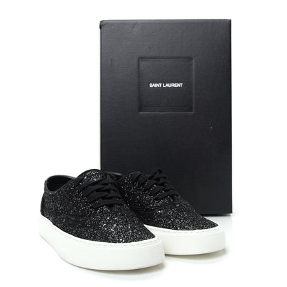 Saint Laurent Calfskin Crystal Glitter Venice Low Top Sneakers 38.5 Black 11 of 11