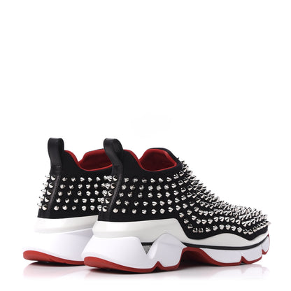 Christian Louboutin Neoprene Spike Sock Donna Flat Sneakers 36.5 Black White 4 of 11