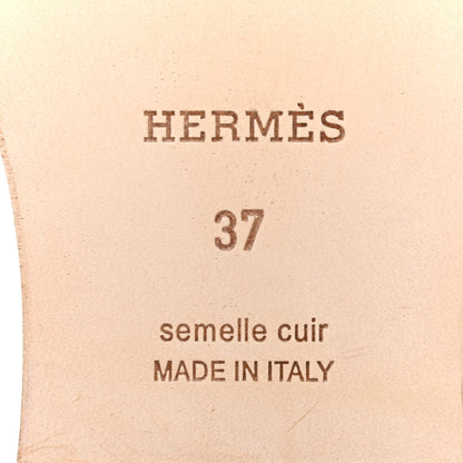 Hermes Box Calfskin Oran Sandals 37 Rose Pale 7 of 8