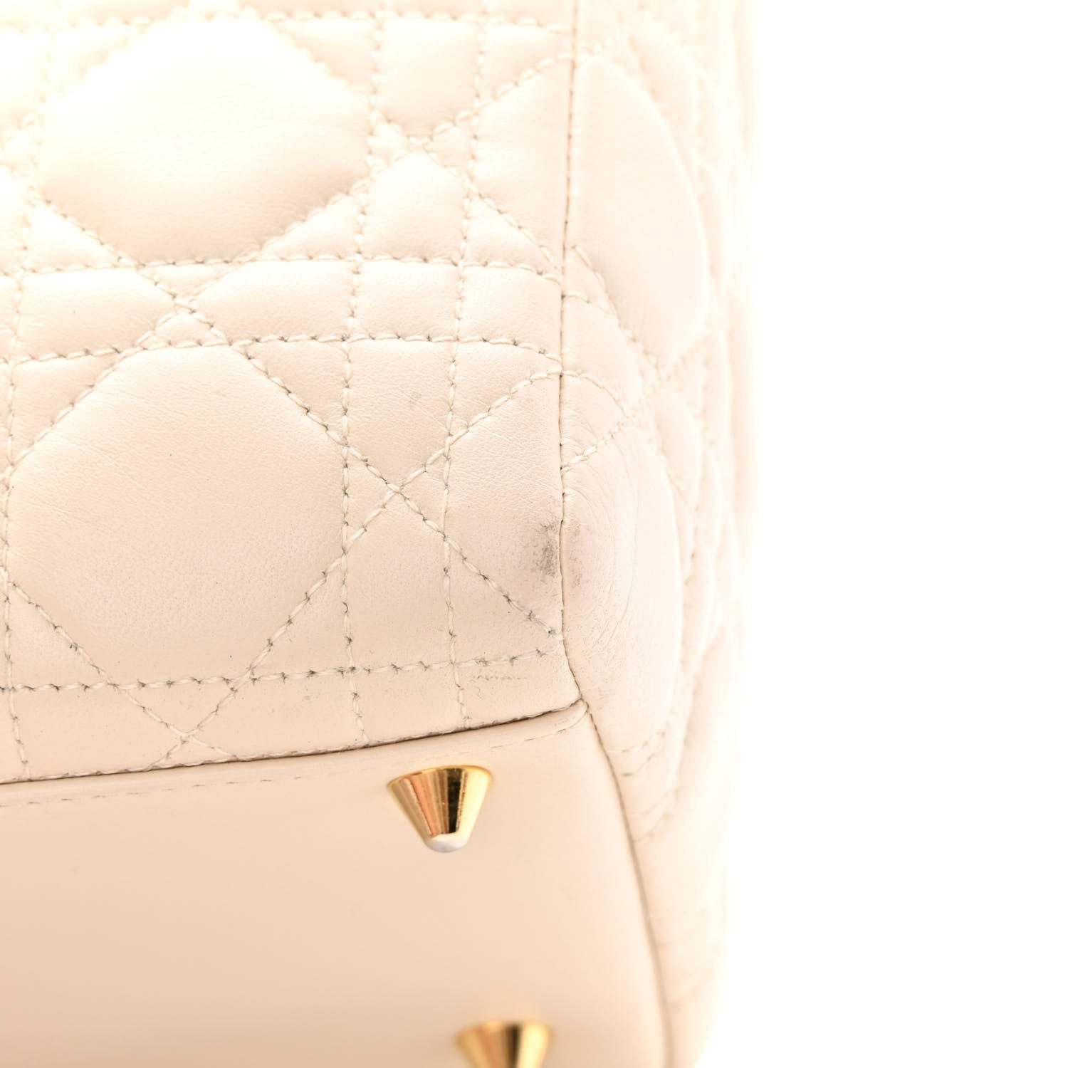 Christian Dior Lambskin Cannage Medium Lady Dior Light Beige 11 of 18