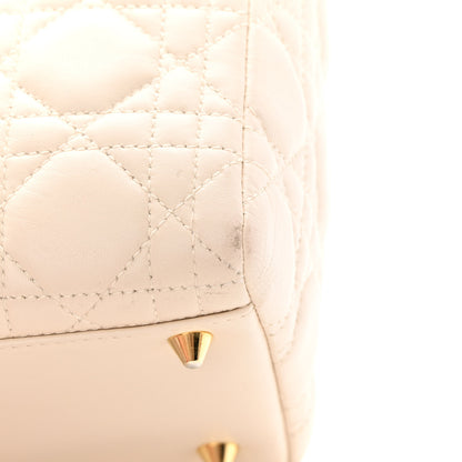 Christian Dior Lambskin Cannage Medium Lady Dior Light Beige 11 of 18