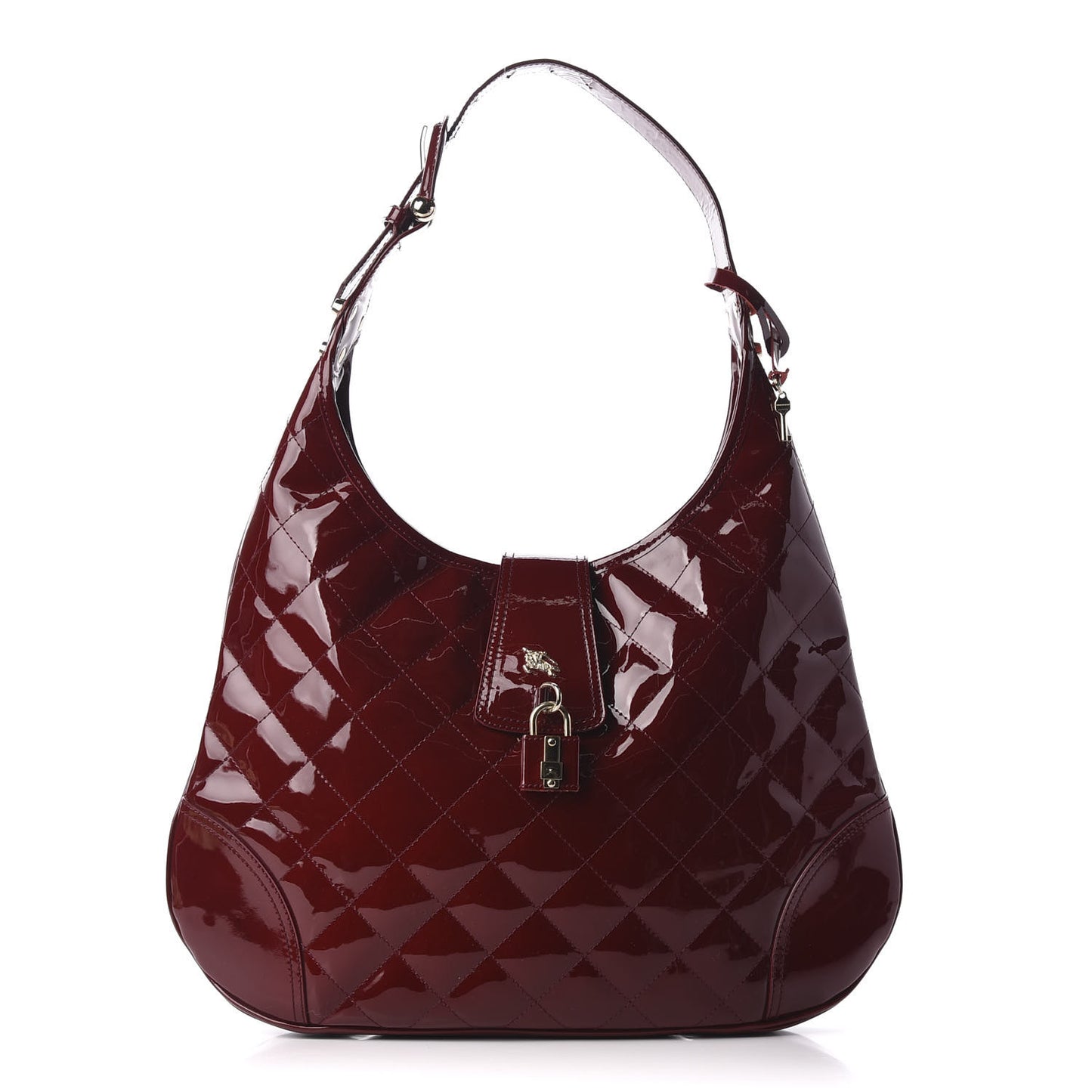 Patent Quilted Brook Hobo Red