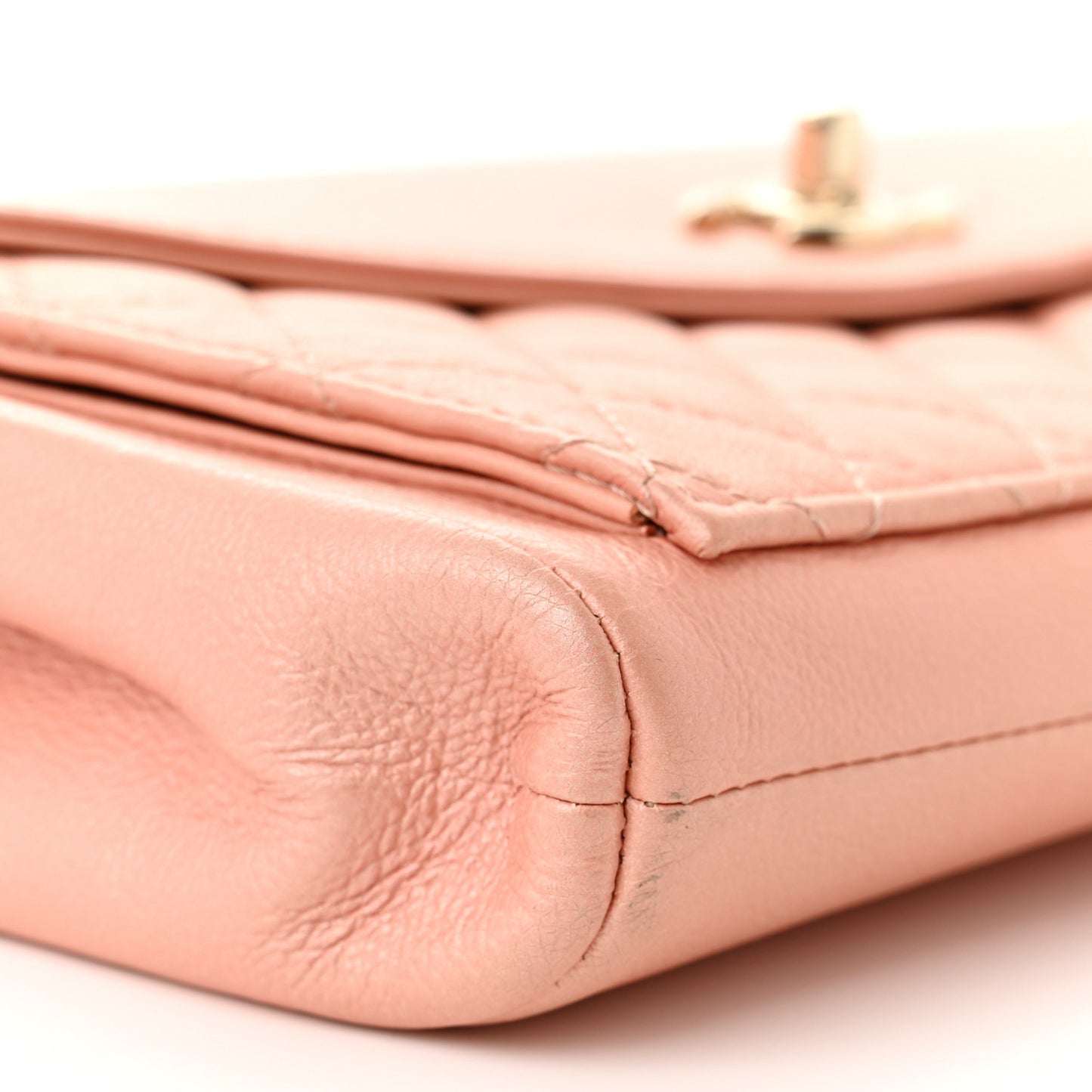 Iridescent Calfskin Smart Pocket Flap Bag Pink