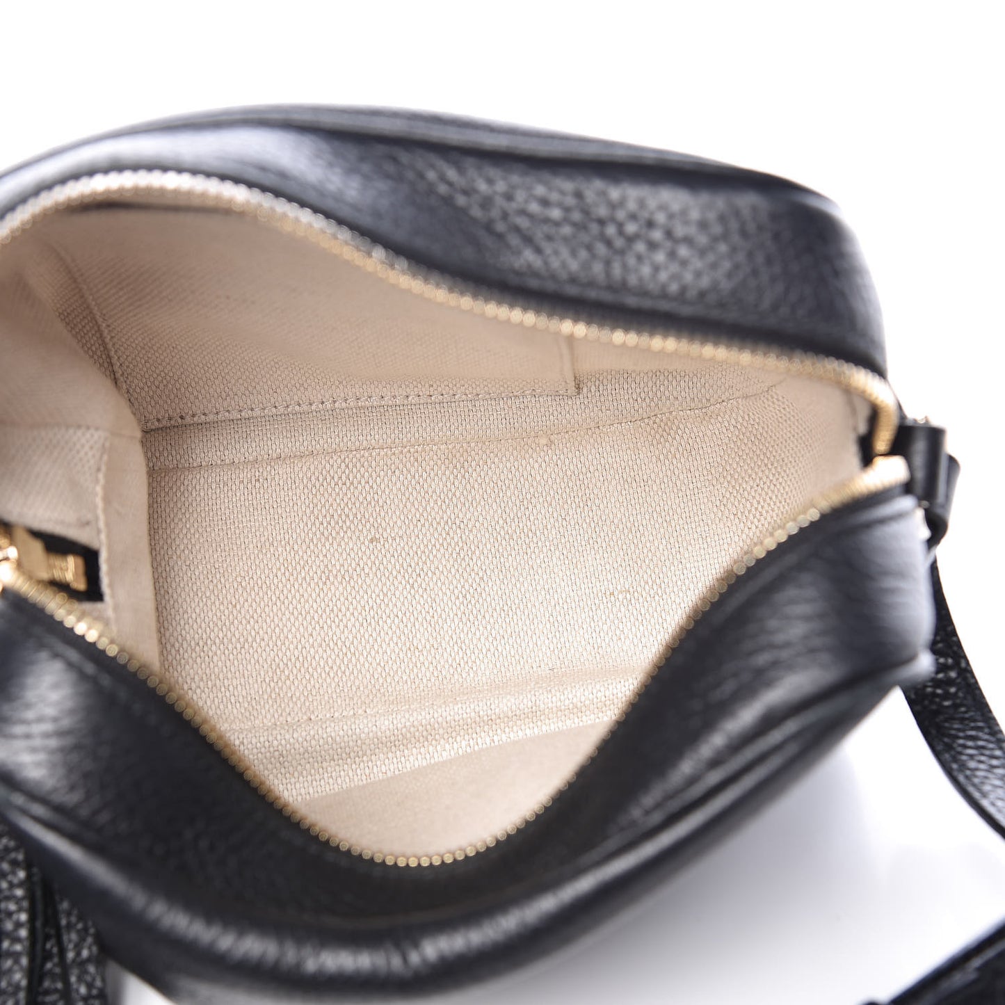 Pebbled Calfskin Small Soho Disco Bag Black