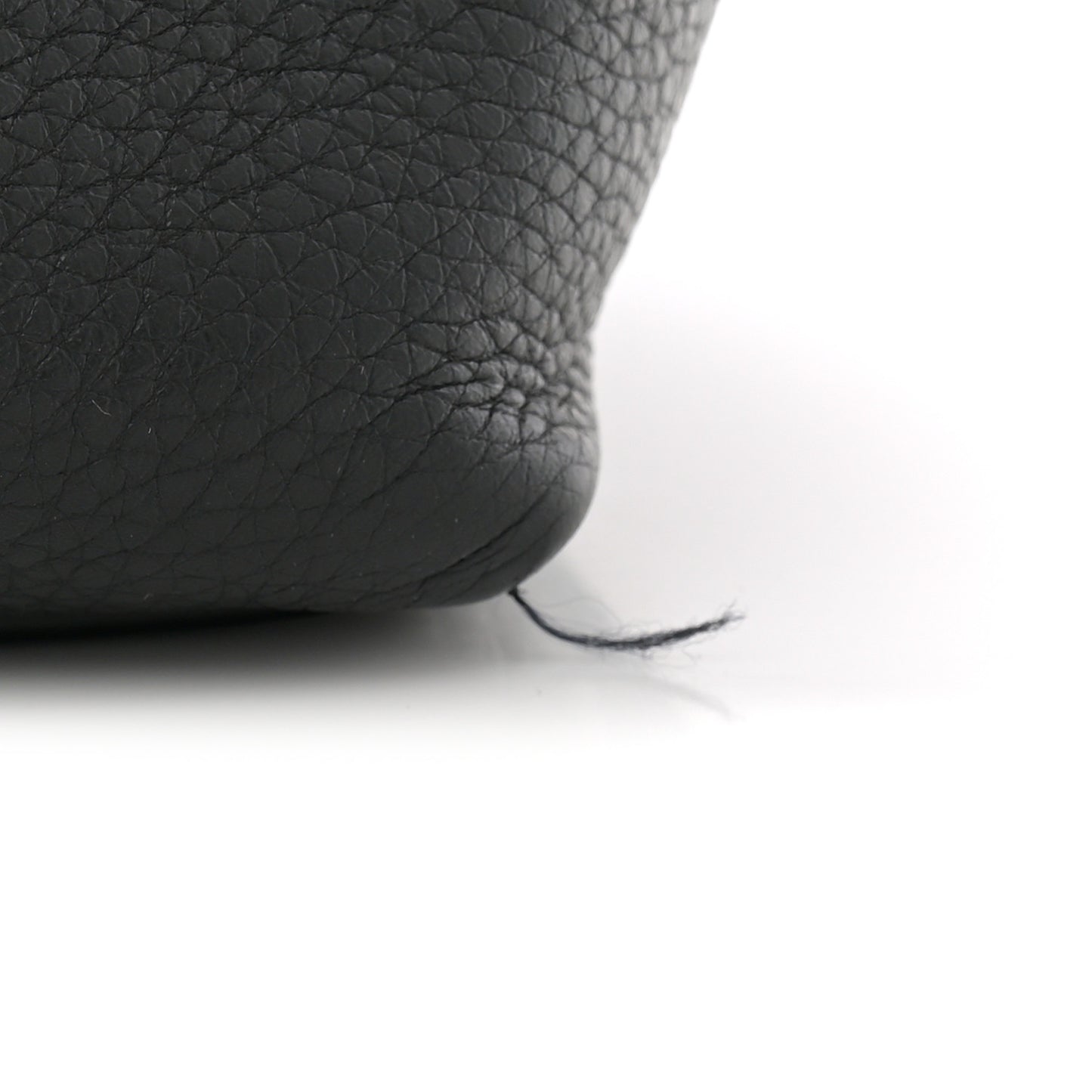 Grained Calfskin Rockstud Shoulder Tote Black