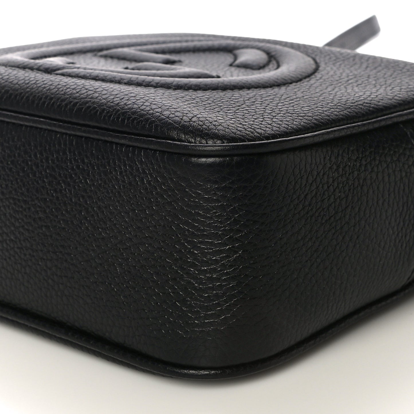Pebbled Calfskin Small Soho Disco Bag Black