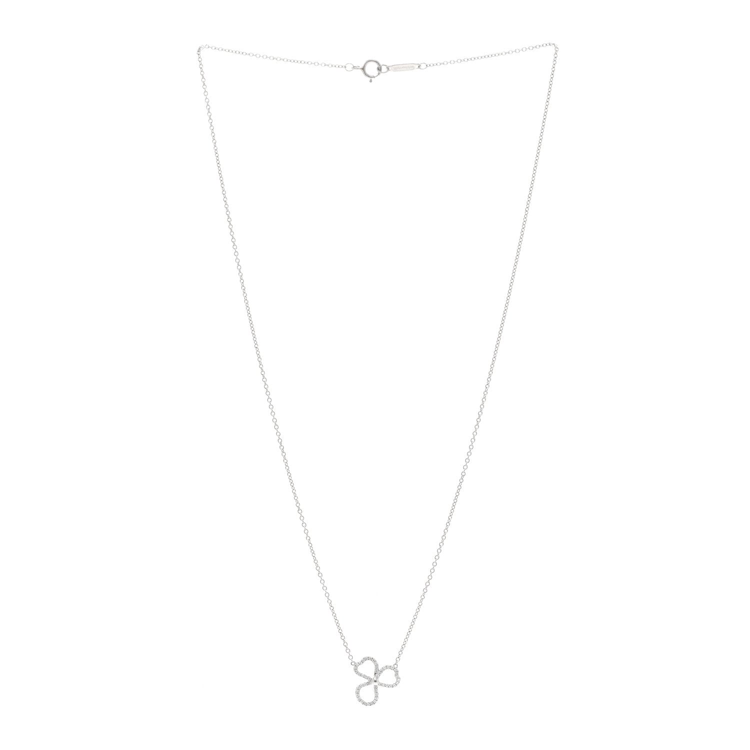 Tiffany Platinum Diamond Mini Paper Flowers Pendant Necklace 3 of 5