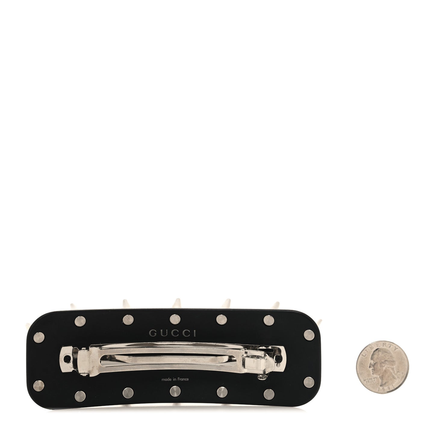 Resin Spikes Crystal Single Hair Barrette Black
