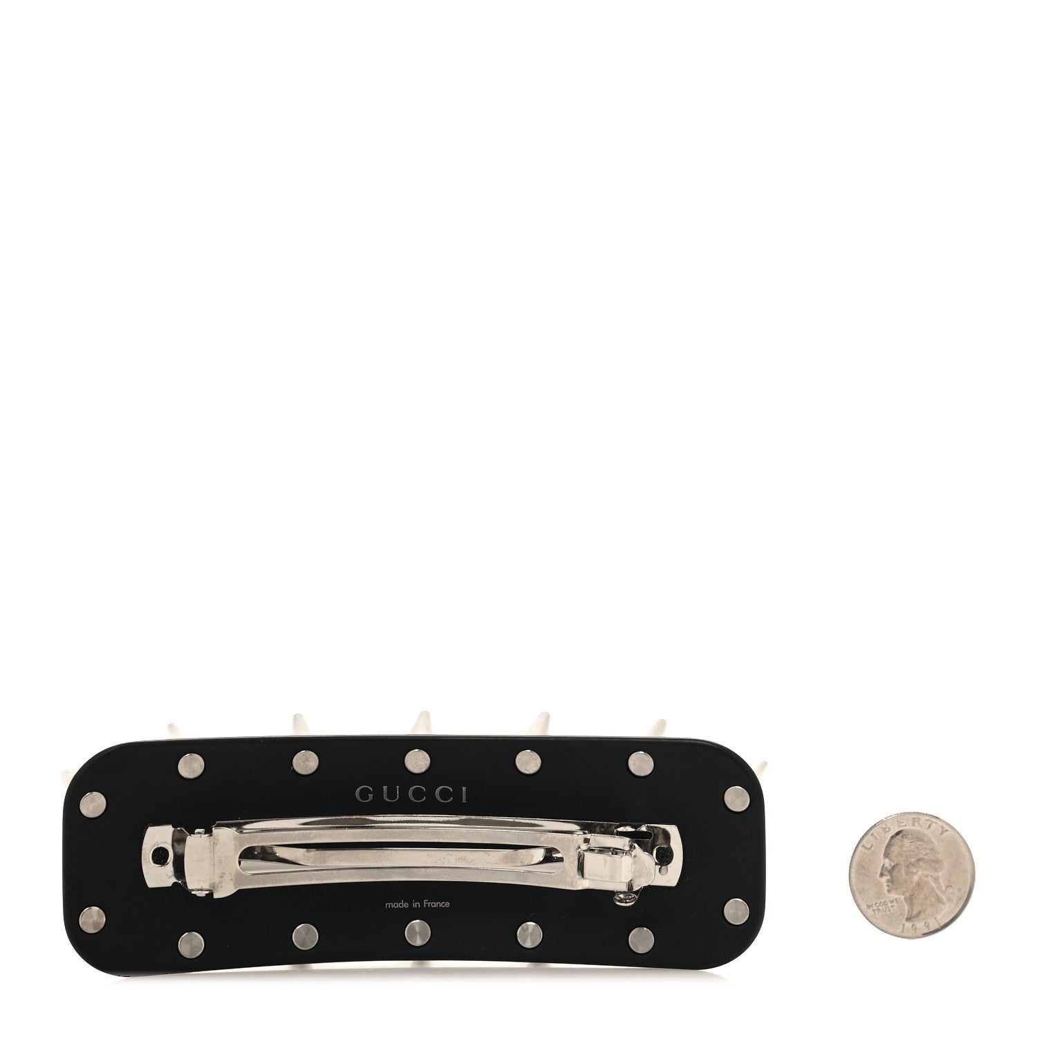 Gucci Resin Spikes Crystal Single Hair Barrette Black 2 of 3