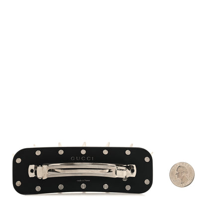 Gucci Resin Spikes Crystal Single Hair Barrette Black 2 of 3