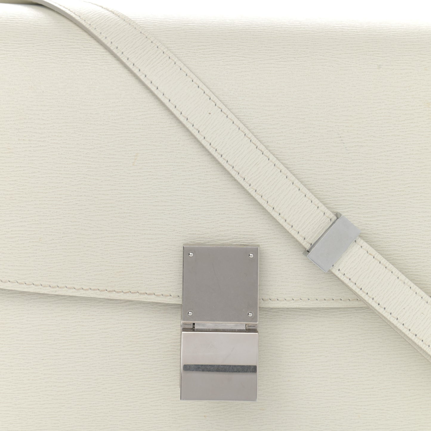 Liege Calfskin Medium Classic Box Flap Bag White